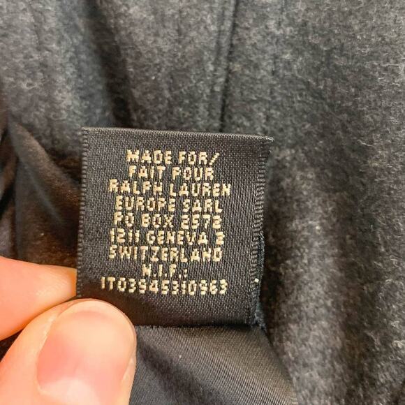 VTG RALPH LAUREN BLACK LABEL high waist pencil skirt buttons charcoal 2375 - Picture 9 of 12